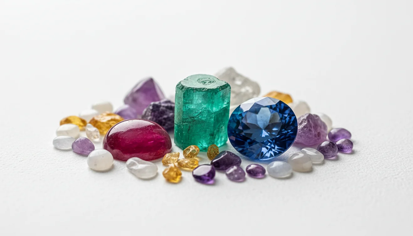 Gemstone identifier scanning mixed gem specimens