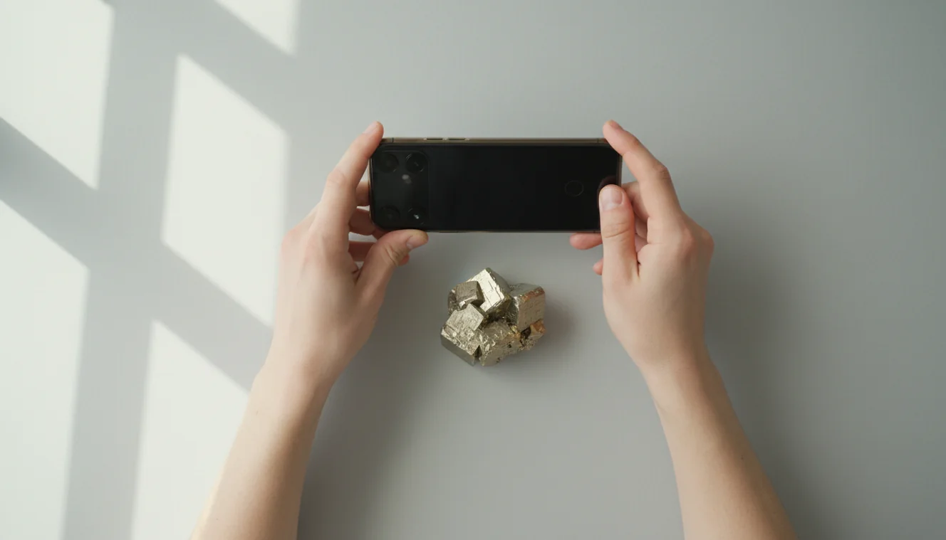 Mineral identification photo setup for AI scanning